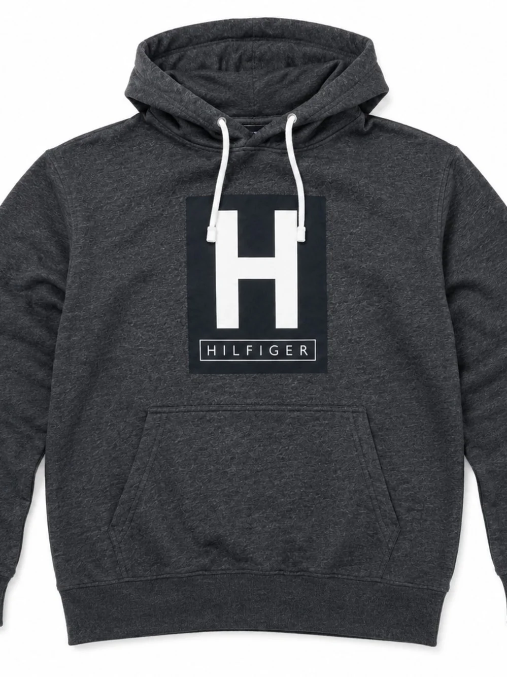 Tommy Hilfiger Charcoal Gray Logo Pullover Hoodie